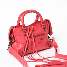 Load image into Gallery viewer, BALENCIAGA バレンシアガ クラシックミニシティ 2WAY ハンドバッグ ショルダーバッグ レザー レッド ピンク 300295 美品 中古 4a005478