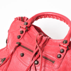 BALENCIAGA バレンシアガ クラシックミニシティ 2WAY ハンドバッグ ショルダーバッグ レザー レッド ピンク 300295 美品 中古 4a005478