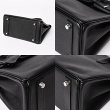 将图片加载到图库查看器，HERMES エルメス バーキン25 ハンドバッグ □L刻印 ヴォーエプソン ブラック シルバー金具 美品 中古 4a005625