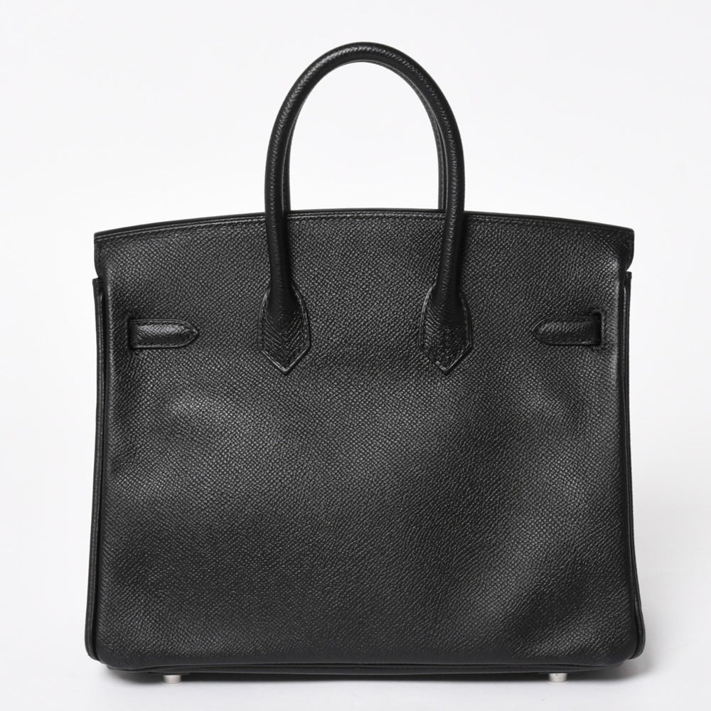 HERMES エルメス バーキン25 ハンドバッグ □L刻印 ヴォーエプソン ブラック シルバー金具 美品 中古 4a005625