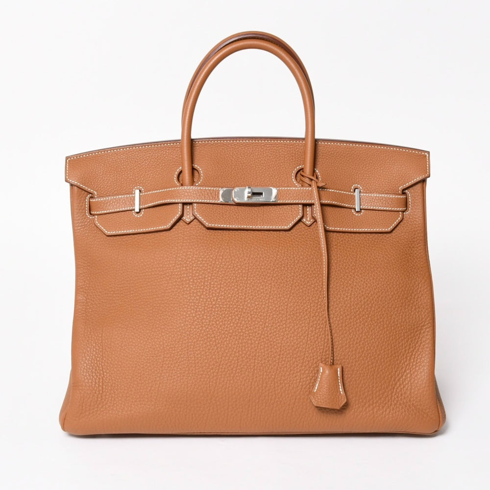 Like new HERMES Birkin 40 Gold Togo 40cm □Q stamp Silver hardware Handbag Used 4a005687