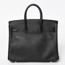 将图片加载到图库查看器，HERMES エルメス バーキン25 ハンドバッグ □L刻印 ヴォーエプソン ブラック シルバー金具 美品 中古 4a005625