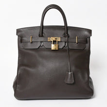 将图片加载到图库查看器，極美品 HERMES エルメス Haut a Courroies40 オータクロア40 ハンドバッグ トゴ ブラウン ブロンズ金具 ◻︎F刻印 中古 4a005619