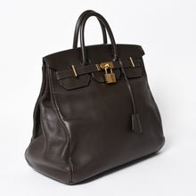 将图片加载到图库查看器，極美品 HERMES エルメス Haut a Courroies40 オータクロア40 ハンドバッグ トゴ ブラウン ブロンズ金具 ◻︎F刻印 中古 4a005619