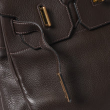 将图片加载到图库查看器，極美品 HERMES エルメス Haut a Courroies40 オータクロア40 ハンドバッグ トゴ ブラウン ブロンズ金具 ◻︎F刻印 中古 4a005619