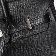 将图片加载到图库查看器，HERMES エルメス バーキン25 ハンドバッグ □L刻印 ヴォーエプソン ブラック シルバー金具 美品 中古 4a005625
