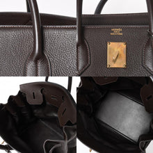 将图片加载到图库查看器，極美品 HERMES エルメス Haut a Courroies40 オータクロア40 ハンドバッグ トゴ ブラウン ブロンズ金具 ◻︎F刻印 中古 4a005619