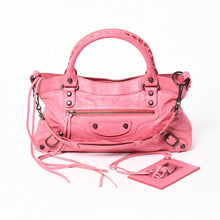 将图片加载到图库查看器，極美品 BALENCIAGA バレンシアガ ザ・ファースト 2WAY ハンドバッグ ショルダーバッグ レザー 103208 ピンク ブロンズ金具 中古 4a005481