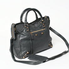 画像をギャラリービューアに読み込む, BALENCIAGA バレンシアガ ザ・ヴェロ ショルダー ハンドバッグ 2way 282010 レザー シャンパンゴールド金具 グレー 美品 中古 4a005484