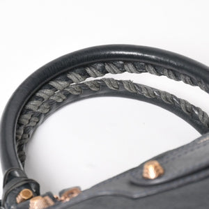 BALENCIAGA バレンシアガ ザ・ヴェロ ショルダー ハンドバッグ 2way 282010 レザー シャンパンゴールド金具 グレー 美品 中古 4a005484