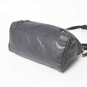 BALENCIAGA バレンシアガ ザ・ヴェロ ショルダー ハンドバッグ 2way 282010 レザー シャンパンゴールド金具 グレー 美品 中古 4a005484