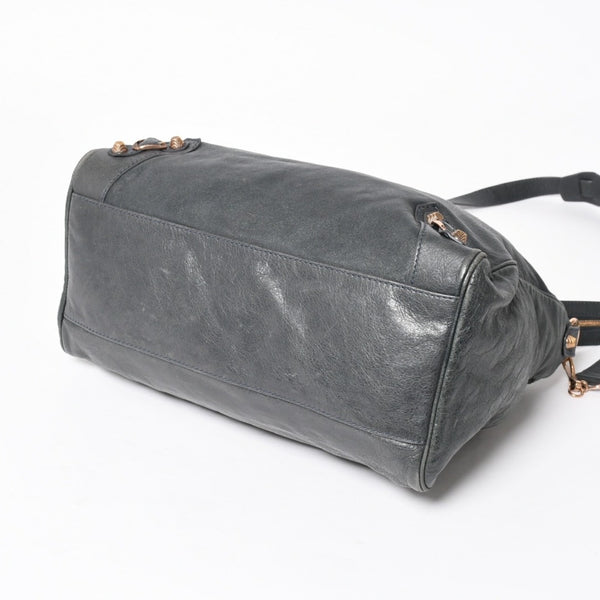 BALENCIAGA バレンシアガ ザ・ヴェロ ショルダー ハンドバッグ 2way 282010 レザー シャンパンゴールド金具 グレー 美品 中古 4a005484