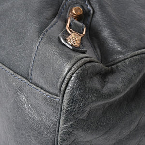BALENCIAGA バレンシアガ ザ・ヴェロ ショルダー ハンドバッグ 2way 282010 レザー シャンパンゴールド金具 グレー 美品 中古 4a005484