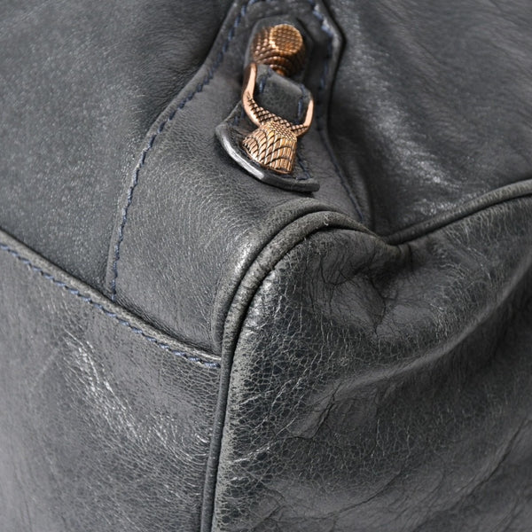 BALENCIAGA バレンシアガ ザ・ヴェロ ショルダー ハンドバッグ 2way 282010 レザー シャンパンゴールド金具 グレー 美品 中古 4a005484