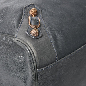 BALENCIAGA バレンシアガ ザ・ヴェロ ショルダー ハンドバッグ 2way 282010 レザー シャンパンゴールド金具 グレー 美品 中古 4a005484