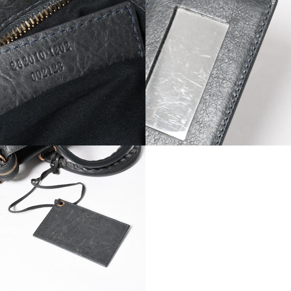 BALENCIAGA バレンシアガ ザ・ヴェロ ショルダー ハンドバッグ 2way 282010 レザー シャンパンゴールド金具 グレー 美品 中古 4a005484