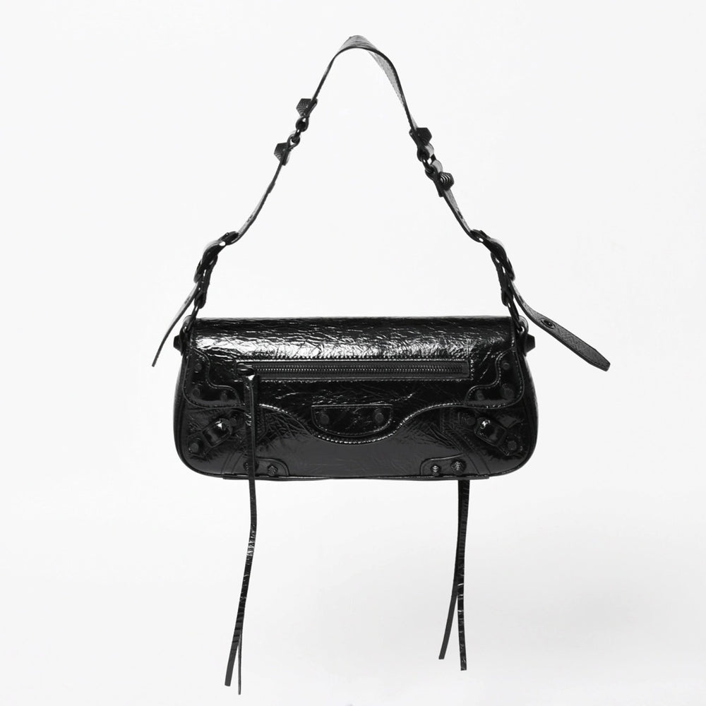 極美品 BALENCIAGA バレンシアガ Le Cagole ル・カゴール 771640 スリングバッグ ショルダーバッグ ブラック レザー 中古 4a005477