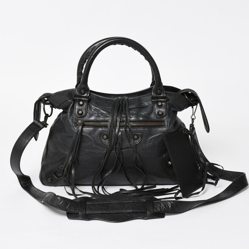 BALENCIAGA バレンシアガ 2WAY ハンドバッグ ショルダーバッグ ザ・タウン 240579 ブラック 美品 中古 4a005483