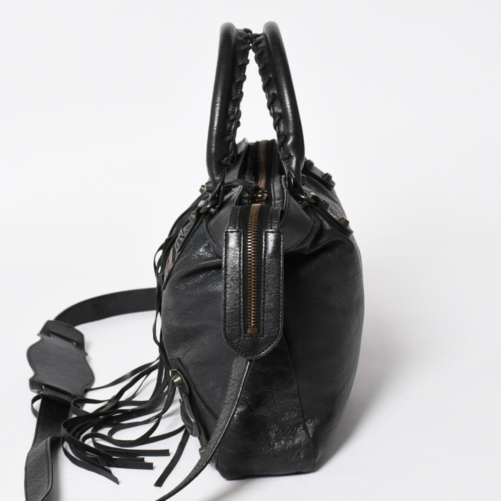 BALENCIAGA 2WAY Handbag Shoulder Bag The Town 240579 Black Good Condition Used 4a005483