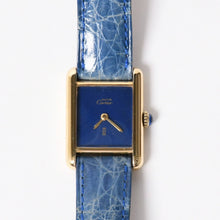 Load image into Gallery viewer, CARTIER カルティエ マストタンク SMサイズ ヴェルメイユ 腕時計 手巻き ラピスブルーダイヤル 美品 中古 4a005352