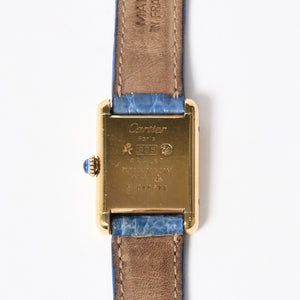 CARTIER カルティエ マストタンク SMサイズ ヴェルメイユ 腕時計 手巻き ラピスブルーダイヤル 美品 中古 4a005352