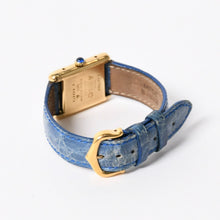 Load image into Gallery viewer, CARTIER カルティエ マストタンク SMサイズ ヴェルメイユ 腕時計 手巻き ラピスブルーダイヤル 美品 中古 4a005352