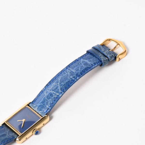 CARTIER カルティエ マストタンク SMサイズ ヴェルメイユ 腕時計 手巻き ラピスブルーダイヤル 美品 中古 4a005352