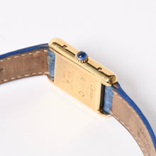 Load image into Gallery viewer, CARTIER カルティエ マストタンク SMサイズ ヴェルメイユ 腕時計 手巻き ラピスブルーダイヤル 美品 中古 4a005352