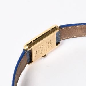 CARTIER カルティエ マストタンク SMサイズ ヴェルメイユ 腕時計 手巻き ラピスブルーダイヤル 美品 中古 4a005352