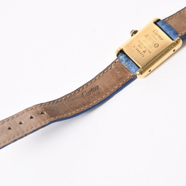 CARTIER カルティエ マストタンク SMサイズ ヴェルメイユ 腕時計 手巻き ラピスブルーダイヤル 美品 中古 4a005352