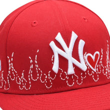 画像をギャラリービューアに読み込む, 極美品 NEW ERA ニューエラ キャップ NY Yankees ニューヨークヤンキース カスタムモデル レッド ハートロゴ 59FIFTY サイズ7 1/8 56.8cm 中古 4a005534