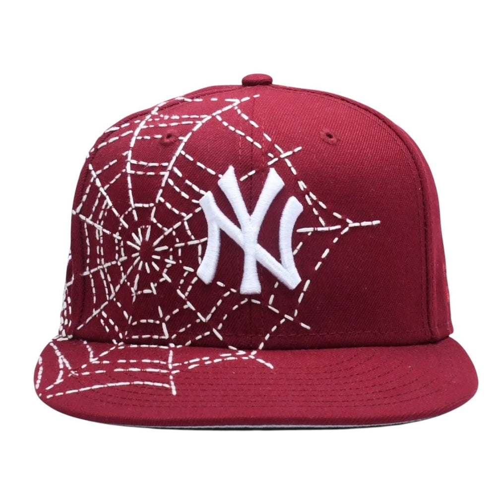 New and unused item NEW ERA New Era Cap NY Yankees New York Yankees Wine Red Loso Custom Model One Piece Spiderweb 59FIFTY Size 7 3/8 58.7cm Used 4a005533