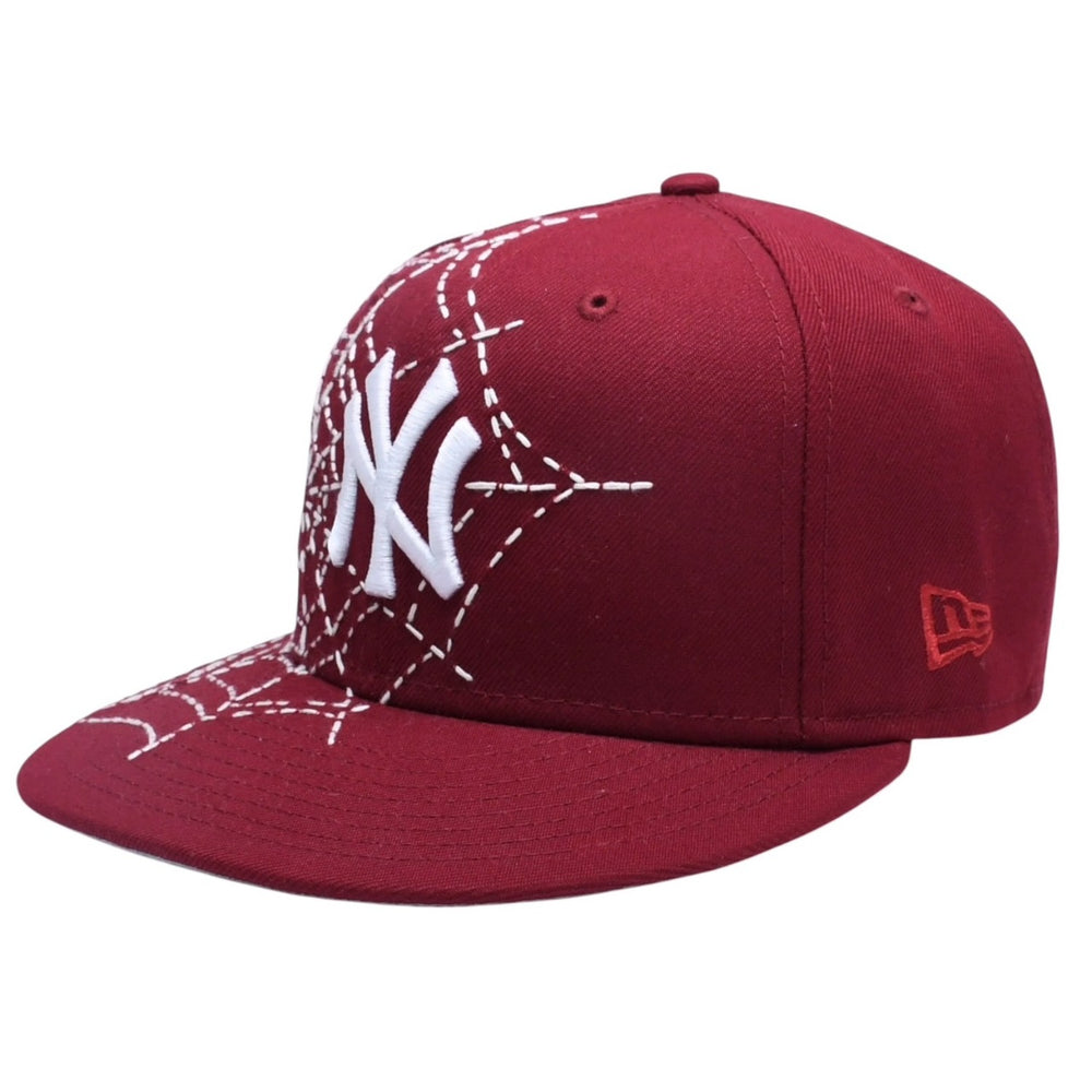 New and unused item NEW ERA New Era Cap NY Yankees New York Yankees Wine Red Loso Custom Model One Piece Spiderweb 59FIFTY Size 7 3/8 58.7cm Used 4a005533