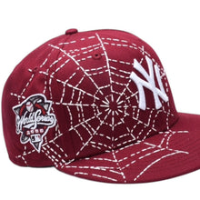 画像をギャラリービューアに読み込む, 新品同様品 NEW ERA ニューエラ キャップ NY Yankees ニューヨークヤンキース ワインレッド カスタムモデル Spiderweb 59FIFTY サイズ7 3/8 58.7cm 中古 4a005533