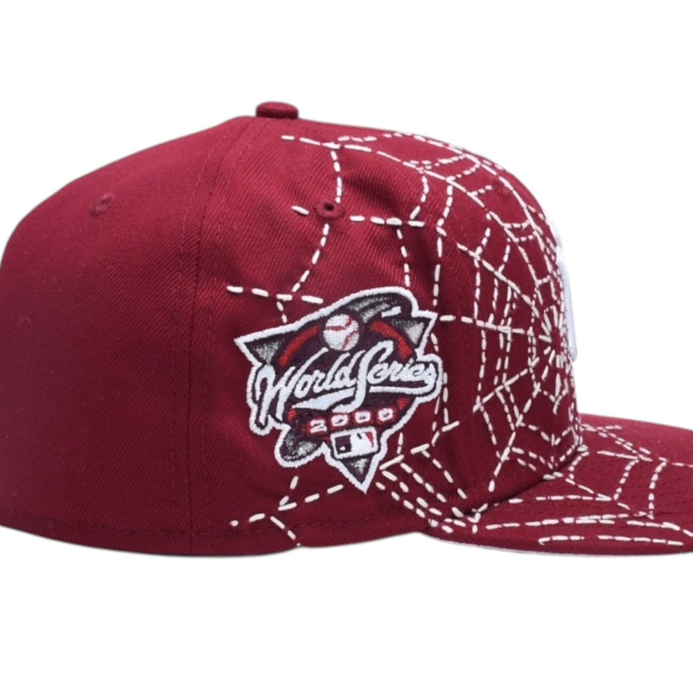 新品未使用品 NEW ERA ニューエラ キャップ NY Yankees ニューヨークヤンキース ワインレッド Loso カスタムモデル 一点物 Spiderweb 59FIFTY サイズ7 3/8 58.7cm 中古 4a005533