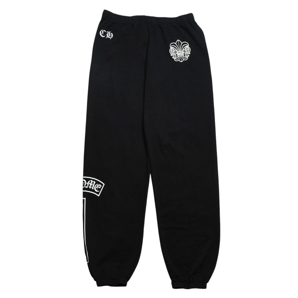 Very Good Condition CHROME HEARTS Sweat Pants BS Flare Hem TBAR Print Black White Size L Used 4a005616