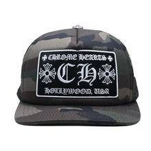 将图片加载到图库查看器，新品同様 CHROME HEARTS クロムハーツ トラッカーキャップ メッシュ カモ柄 クロスボール コットン ポリエステル シルバー925 中古 4a005564