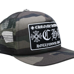 Like new CHROME HEARTS Trucker Cap Mesh Camo Pattern Cross Ball Cotton Polyester Silver 925 Used 4a005564