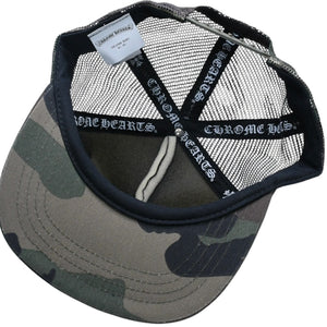 Like new CHROME HEARTS Trucker Cap Mesh Camo Pattern Cross Ball Cotton Polyester Silver 925 Used 4a005564