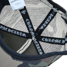 将图片加载到图库查看器，新品同様 CHROME HEARTS クロムハーツ トラッカーキャップ メッシュ カモ柄 クロスボール コットン ポリエステル シルバー925 中古 4a005564