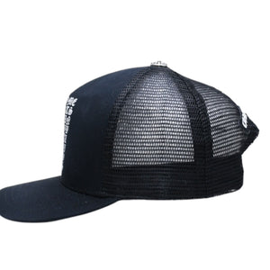 Very Good Condition CHROME HEARTS TRUCKER CAP EYECHART Eye Chart Trucker Cap OS 53-60cm Black Mesh Used 4a005593