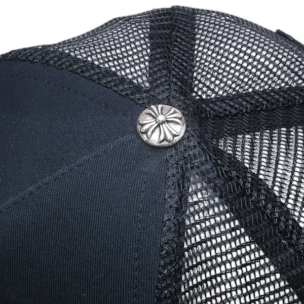 Very Good Condition CHROME HEARTS TRUCKER CAP EYECHART Eye Chart Trucker Cap OS 53-60cm Black Mesh Used 4a005593