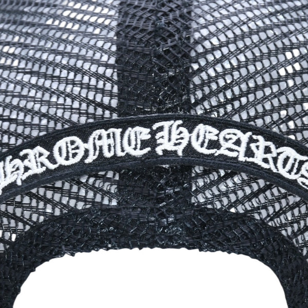 Very Good Condition CHROME HEARTS TRUCKER CAP EYECHART Eye Chart Trucker Cap OS 53-60cm Black Mesh Used 4a005593
