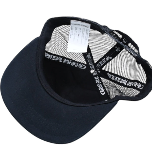 Very Good Condition CHROME HEARTS TRUCKER CAP EYECHART Eye Chart Trucker Cap OS 53-60cm Black Mesh Used 4a005593