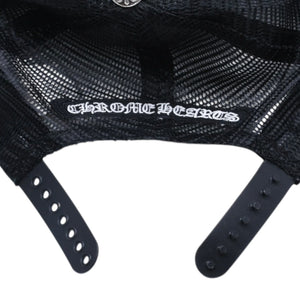 Very Good Condition CHROME HEARTS TRUCKER CAP EYECHART Eye Chart Trucker Cap OS 53-60cm Black Mesh Used 4a005593