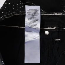 Load image into Gallery viewer, 新品未使用 TRUE RELIGION トゥルーレリジョン JOEY Low Rise Cut-Off Short ショーツ コットン ラインストーン ブラック サイズ29 中古 4a005498