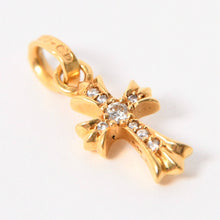 Load image into Gallery viewer, 極美品 CHROME HEARTS クロムハーツ ベイビーファット 22K クロスチャーム 3.1g フルパヴェ ペンダントトップ ゴールド 中古 4a005573