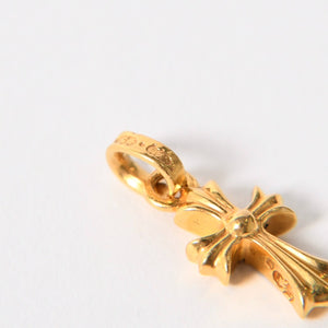 Very Good Condition CHROME HEARTS Baby Phat 22K Cross Charm 3.1g Full Pave Pendant Top Gold Used 4a005573