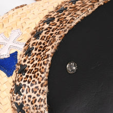 将图片加载到图库查看器，極美品 CHROME HEARTS クロムハーツ セメタリークロス カゴバッグ ショルダーバッグ ストロー ハラコ レザー ベージュ シルバー 中古 4a005597