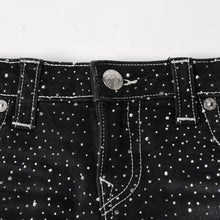 Load image into Gallery viewer, 新品未使用 TRUE RELIGION トゥルーレリジョン JOEY Low Rise Cut-Off Short ショーツ コットン ラインストーン ブラック サイズ29 中古 4a005498